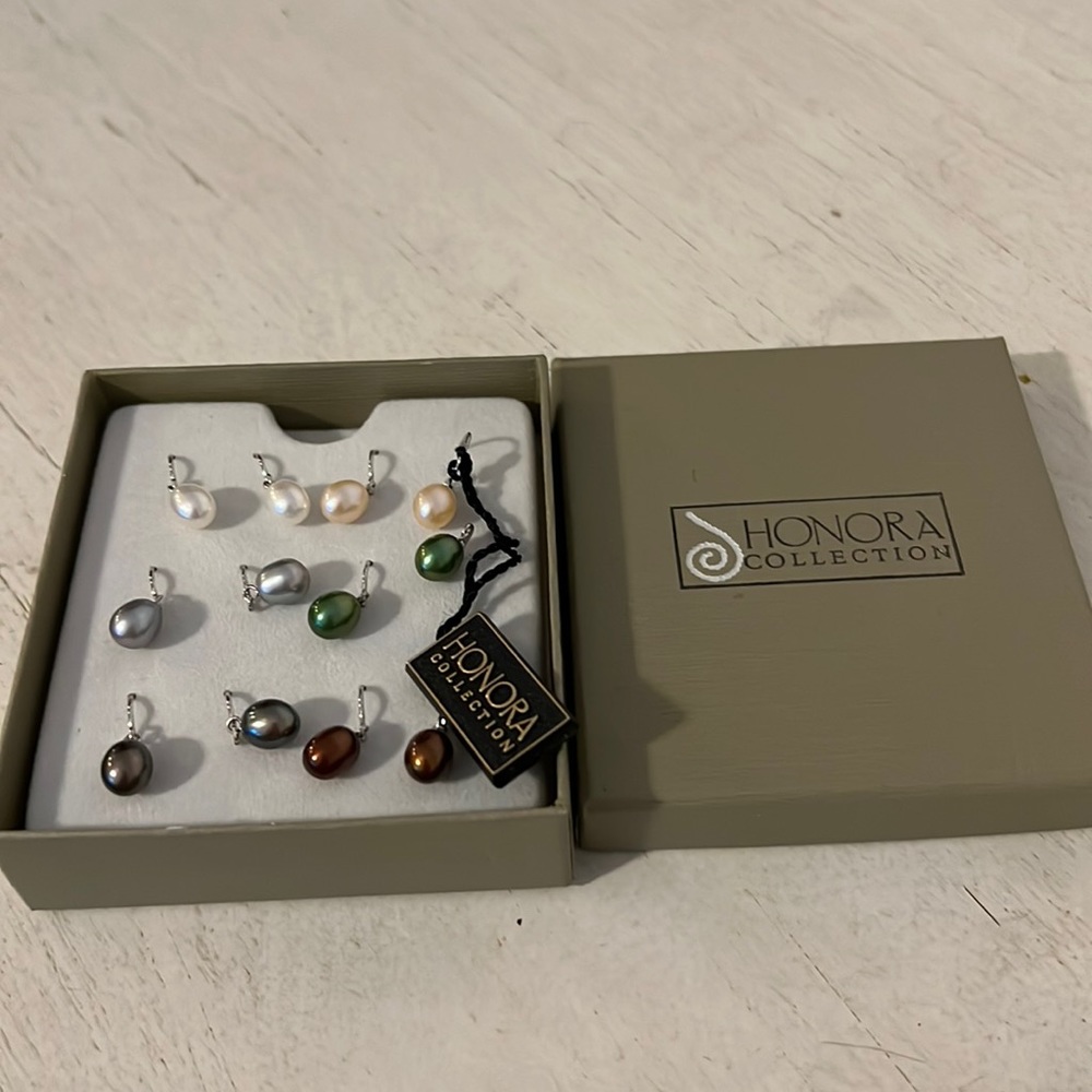 NWT Honora Collection cultured Pearl 6 Earrings sets dangle